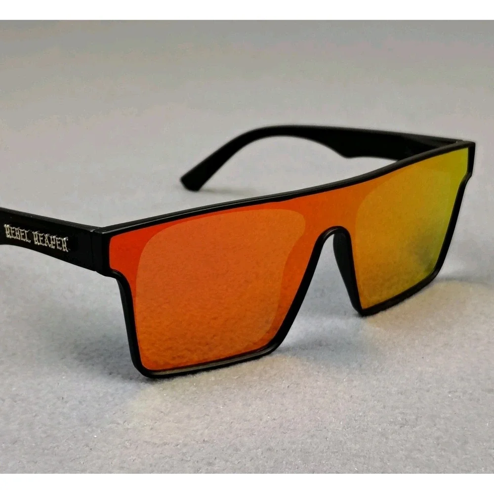 Rebel Reaper Sunglasses Red Flash Mirror OFFGRD Style Flat Top Surfer Biker NEW